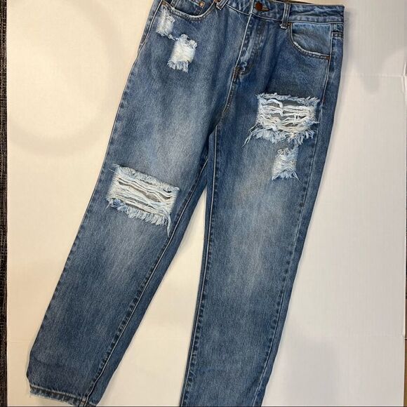 Tobi High Rise Slim Distressed Jeans Medium Wash Size 28 - Picture 4 of 9